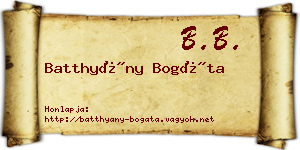 Batthyány Bogáta névjegykártya